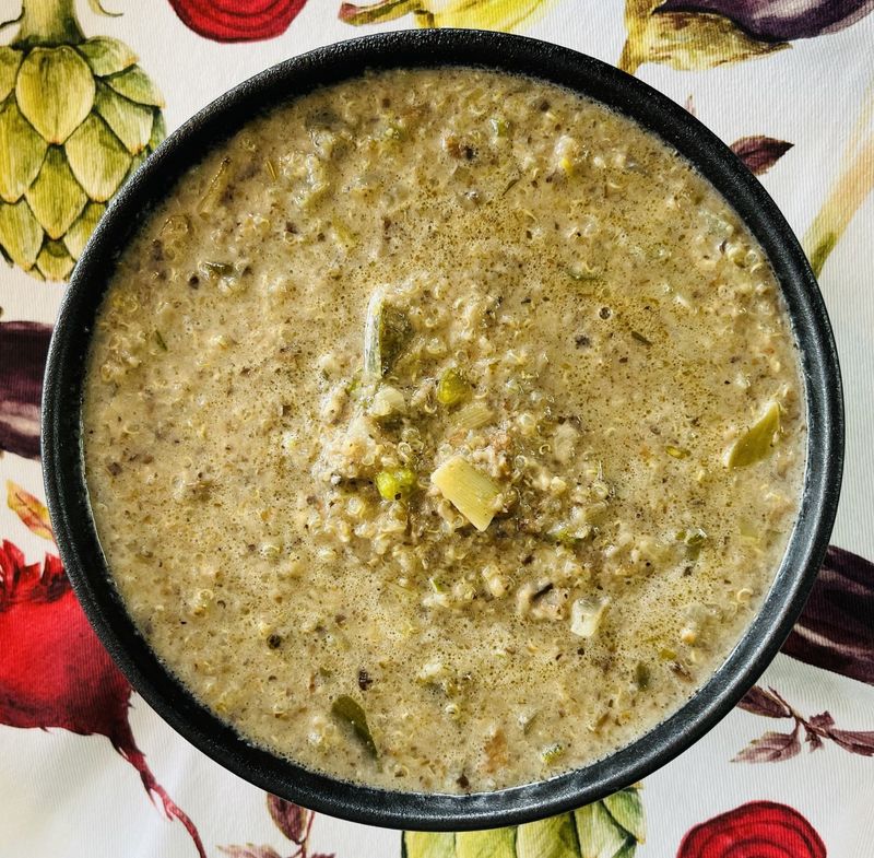 Crème de champignons et quinoa