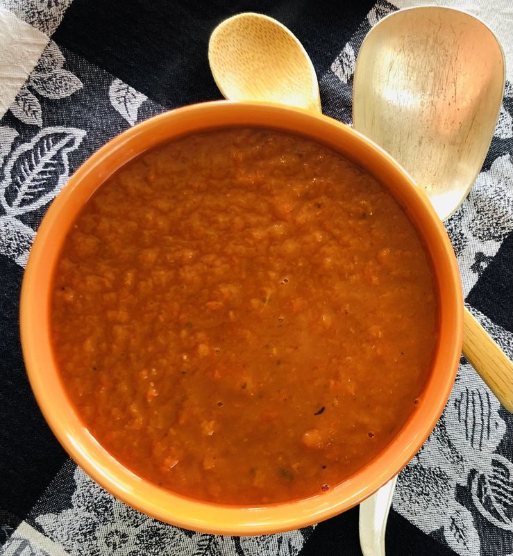 Velouté de poivrons rôtis et patates douces