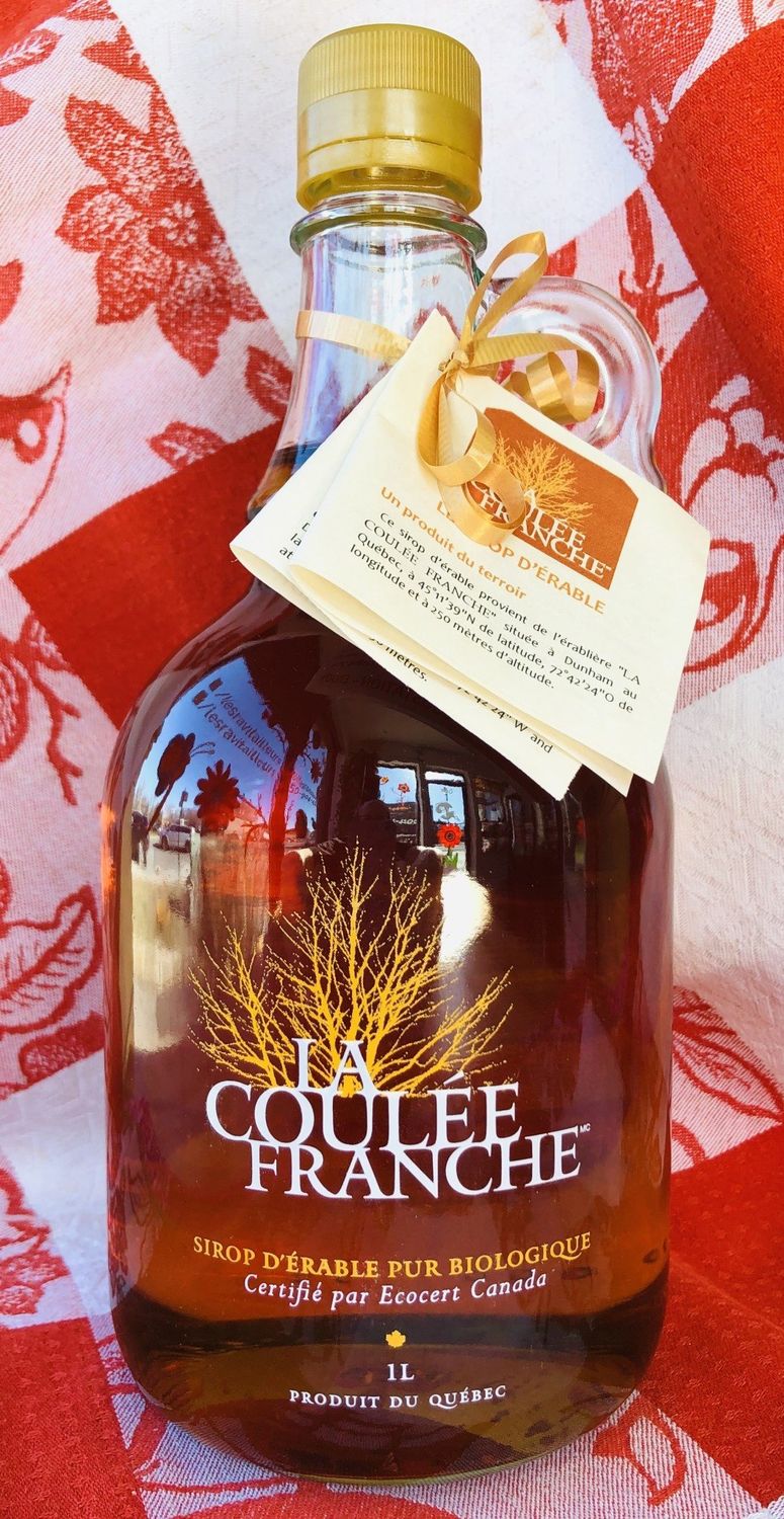 Litre en verre de sirop d&#39;érable La Coulée Franche (Ecocert)