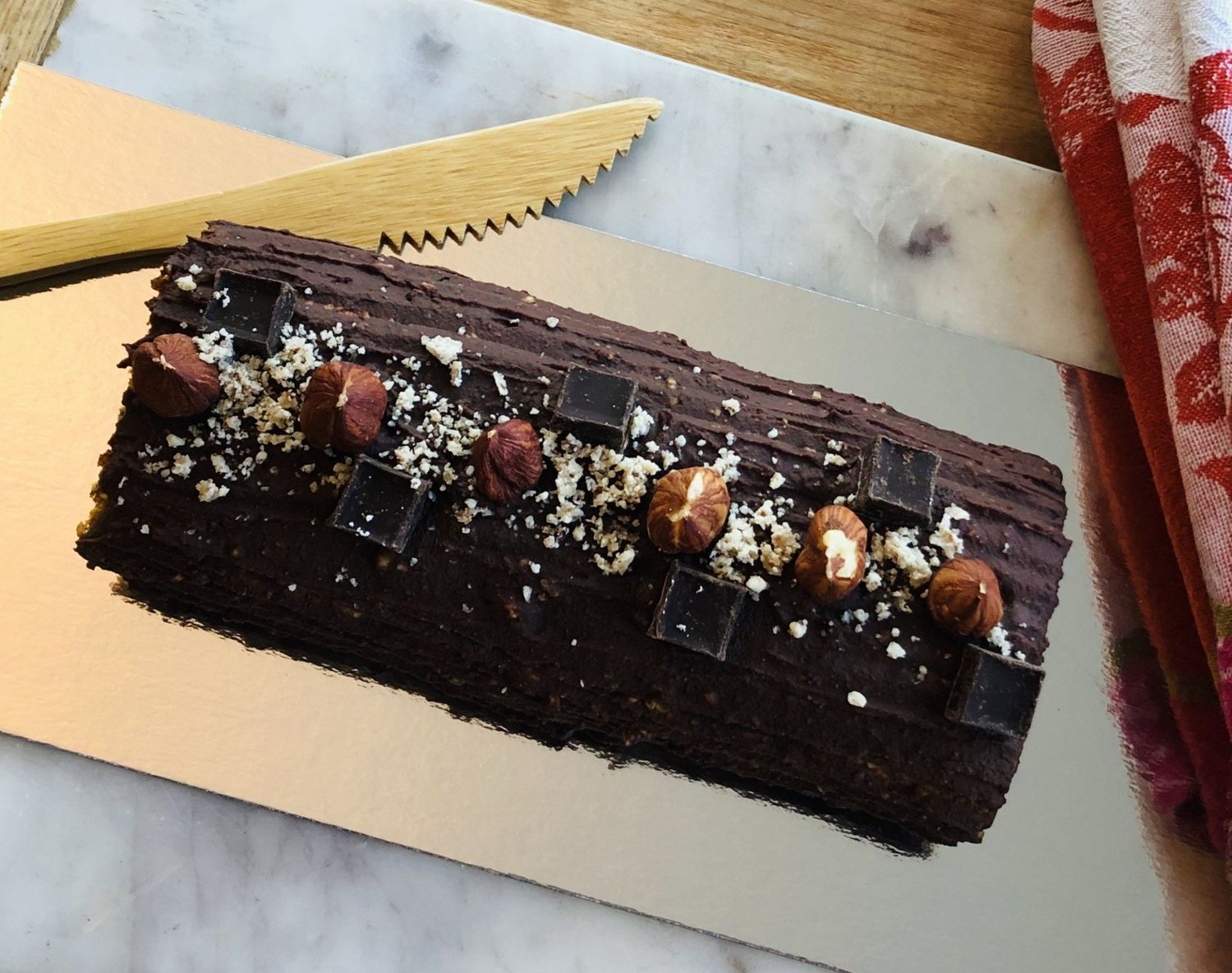 Bûche choco-noisettes