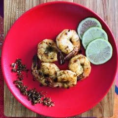 Crevettes à la grecque (cuites sous-vide)