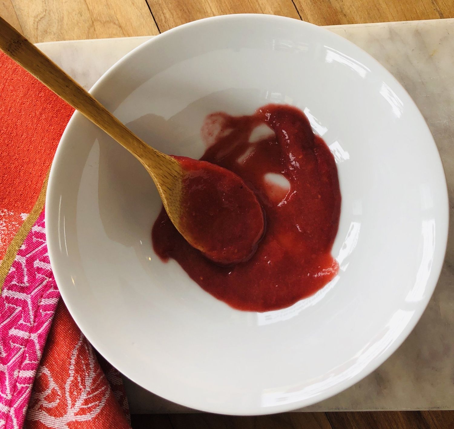 Compote rhubarbe, petits fruits et orange