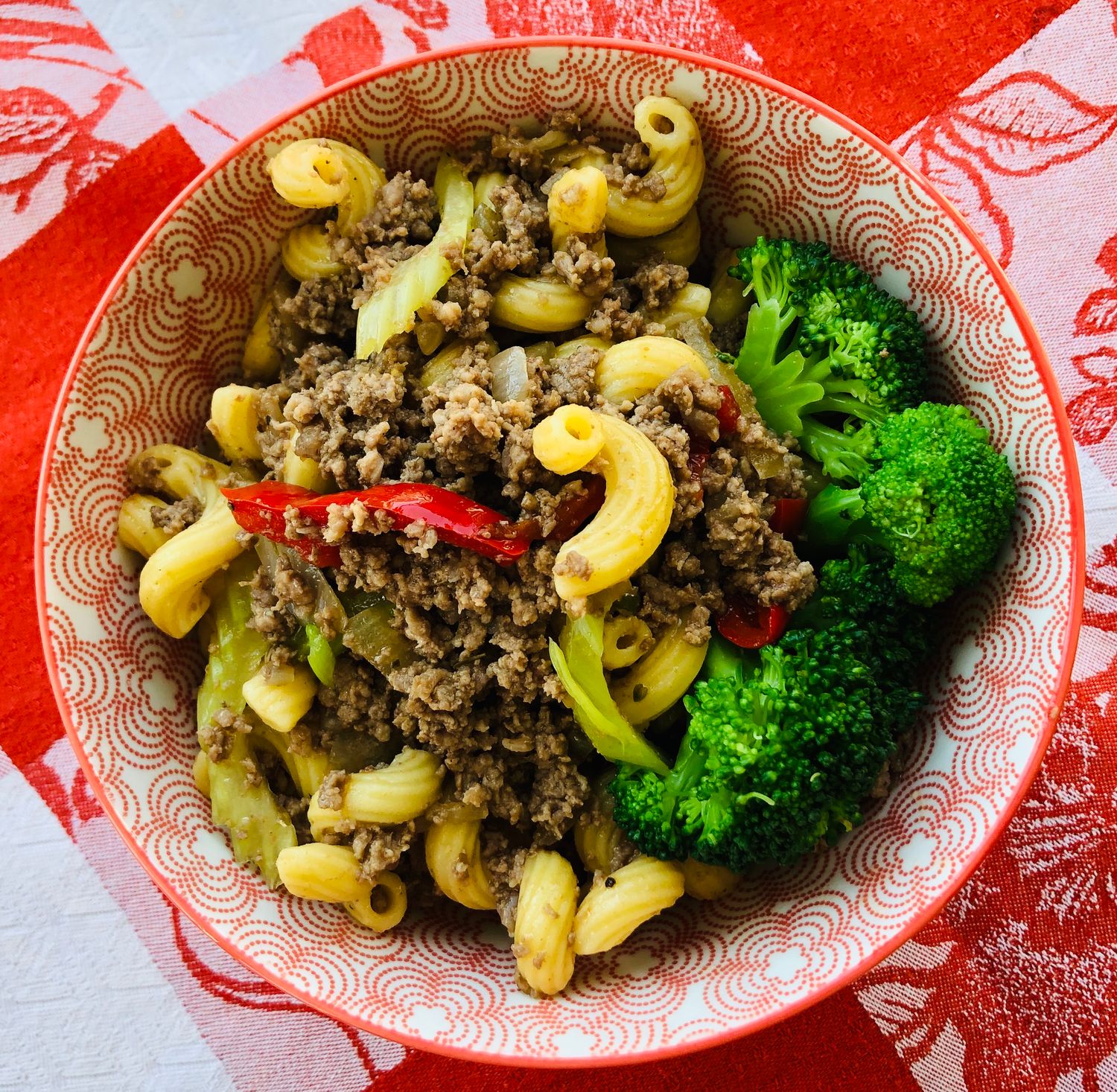 Macaroni chinois et brocoli, Size: Individuel