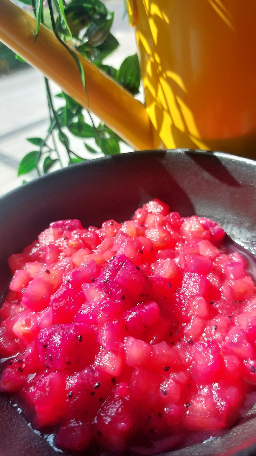 Compote pomme et fruit du dragon