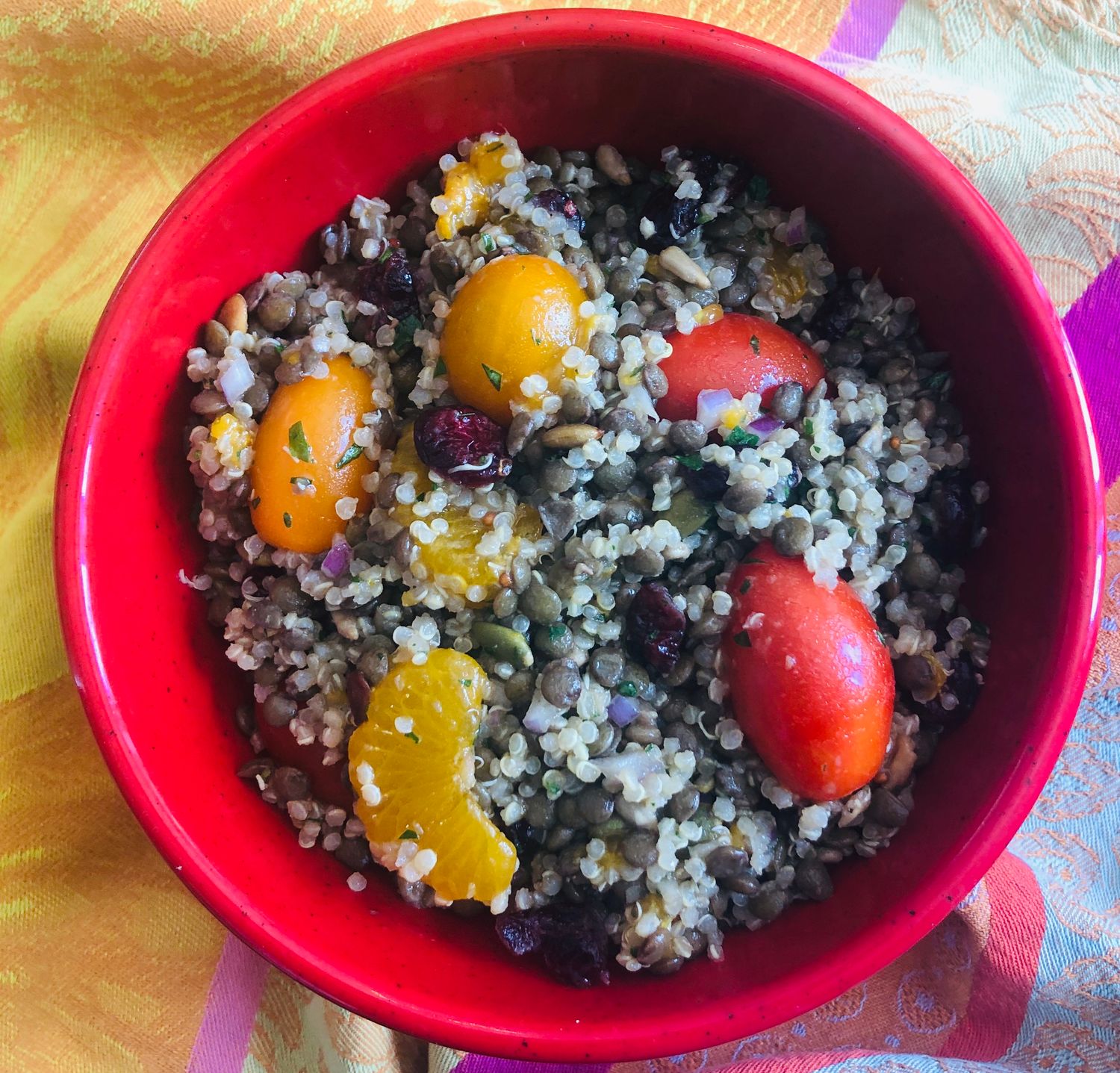 Salade de lentilles, quinoa et agrumes, Size: 500ml