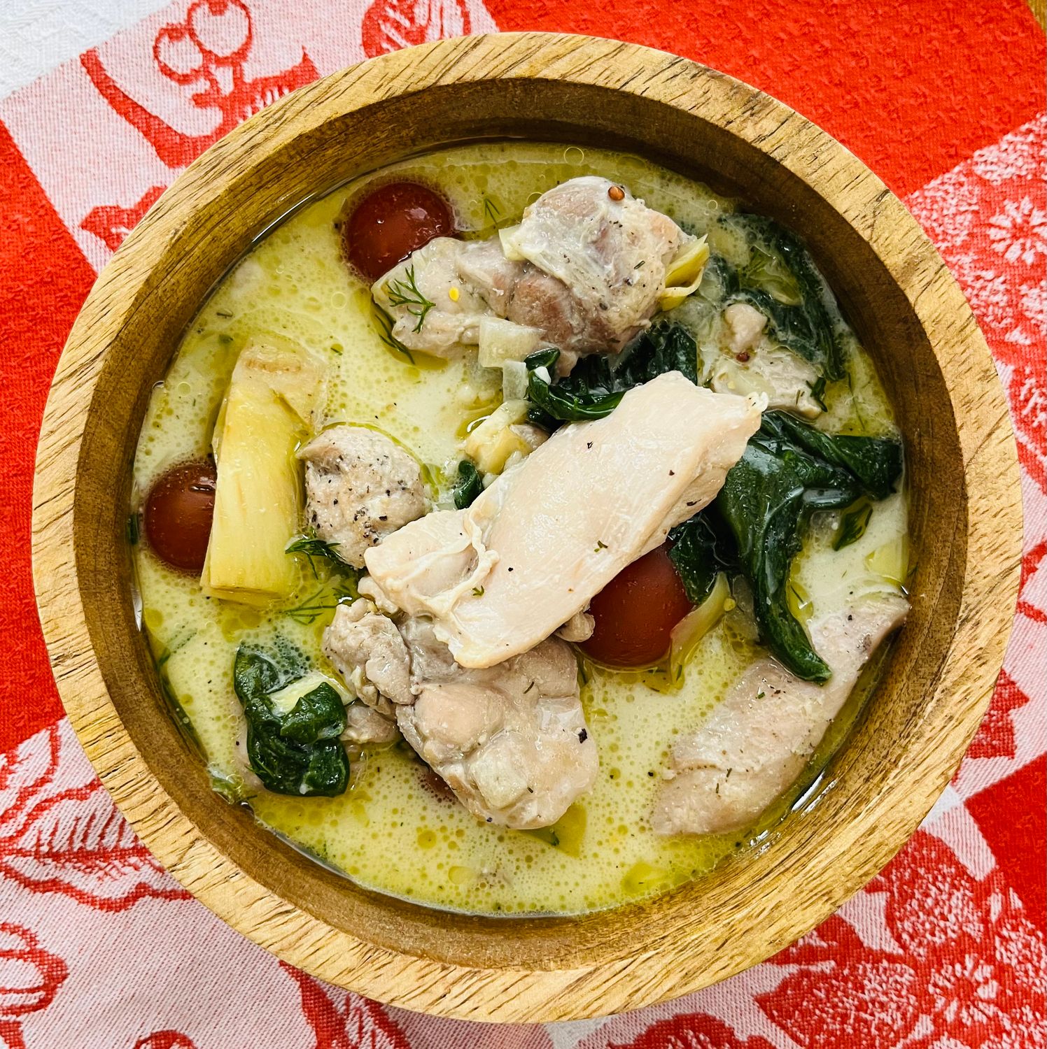 Poulet aux épinards et artichauts, Size: 500ml
