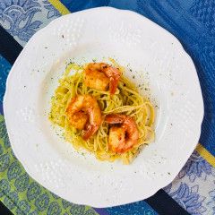 Linguini aux crevette à l&#39;ail, Size: Pour 2
