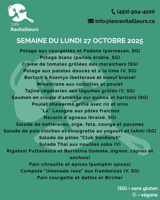 Menu de la semaine