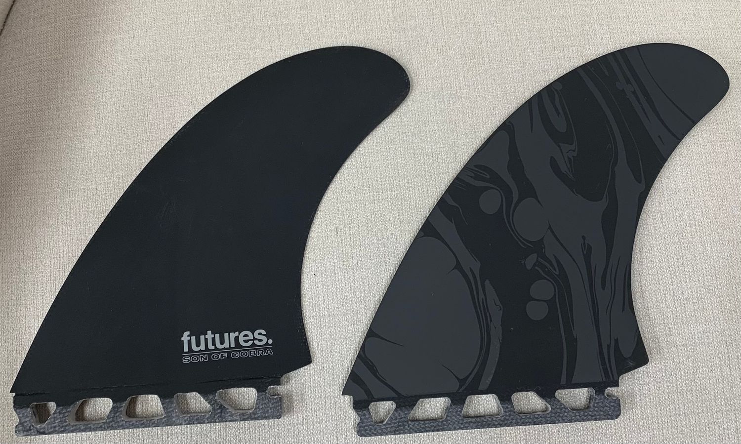   FUTURES  FINS    SON  OF  COBRA, Color: BLACK/MARBLE, Size: TWIN