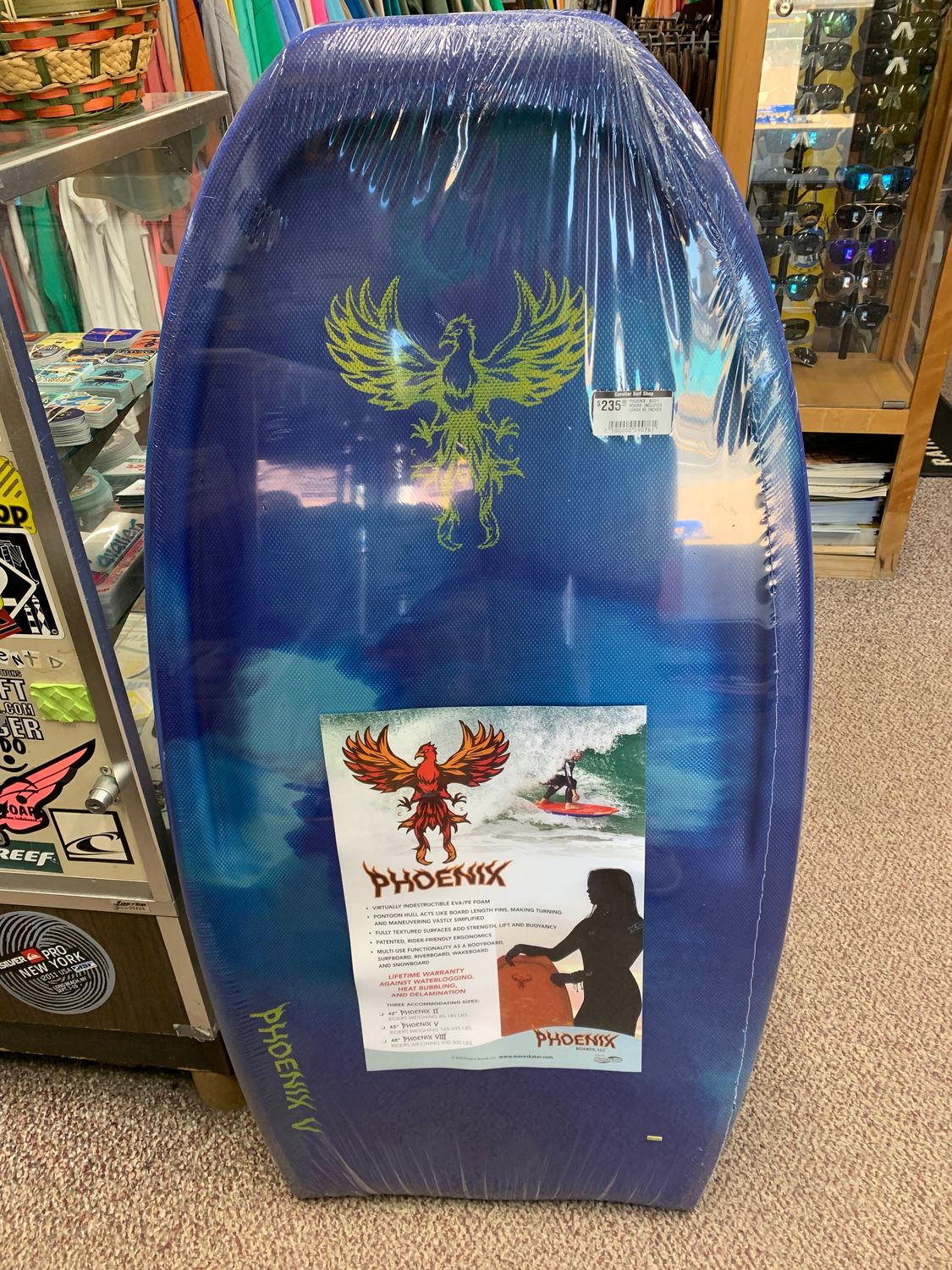 PHOENIX   BODY  BOARD  INCLUDES  LEASH