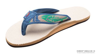RAINBOW SANDALS SING LAY NAT HEMP W/LG GRN