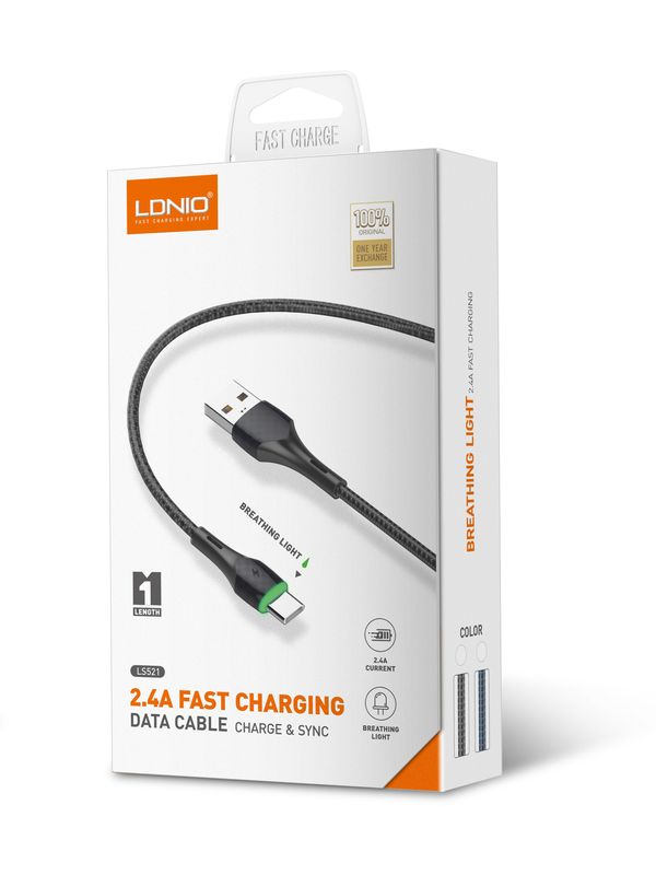 LDNIO 2.4a Fast Charge &amp; Sync Cable