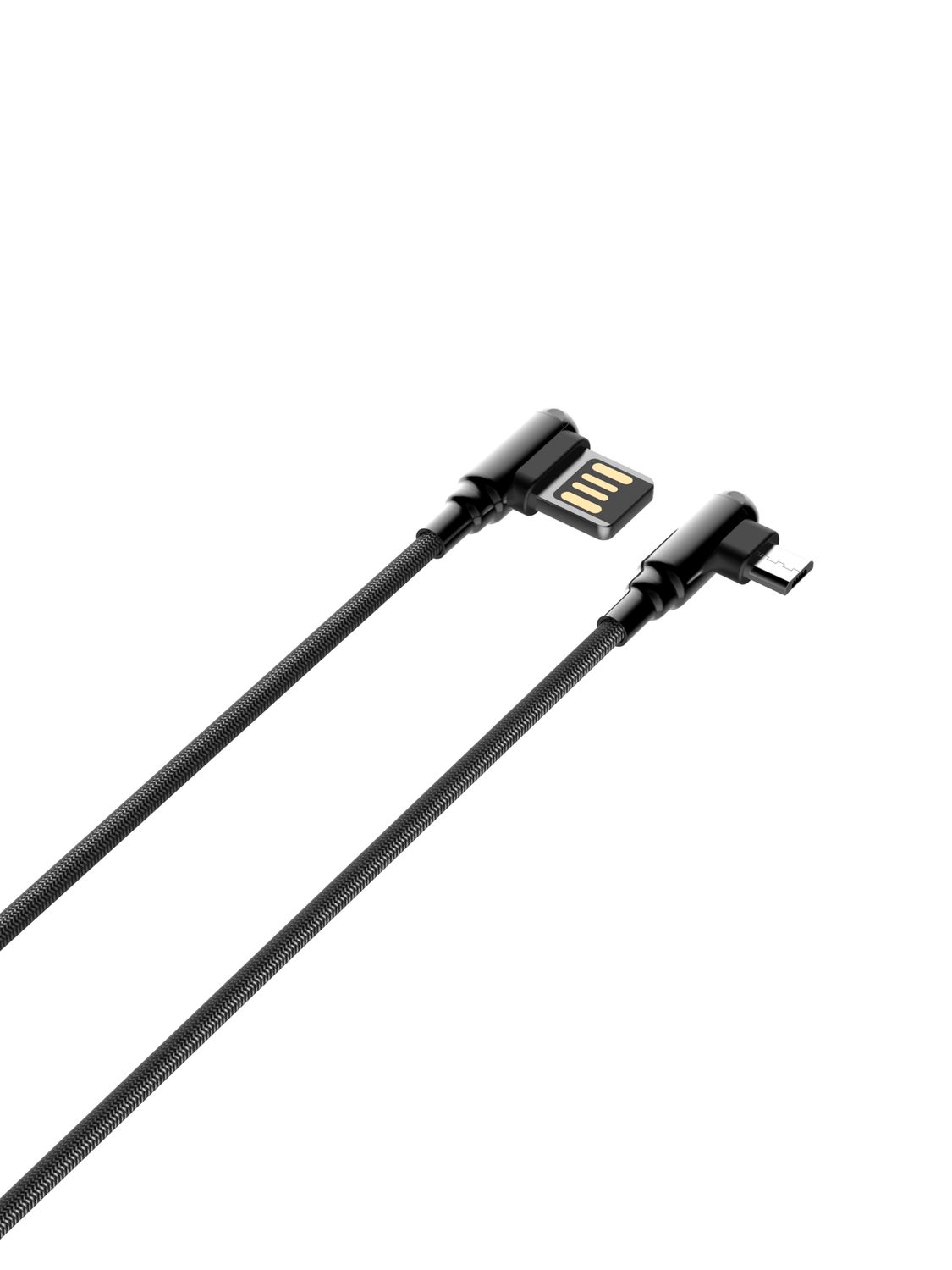 LDNIO 90º 2.4a Fast Charge &amp; Sync Cable, Type: microUSB, Length: 1m, Color: Grey