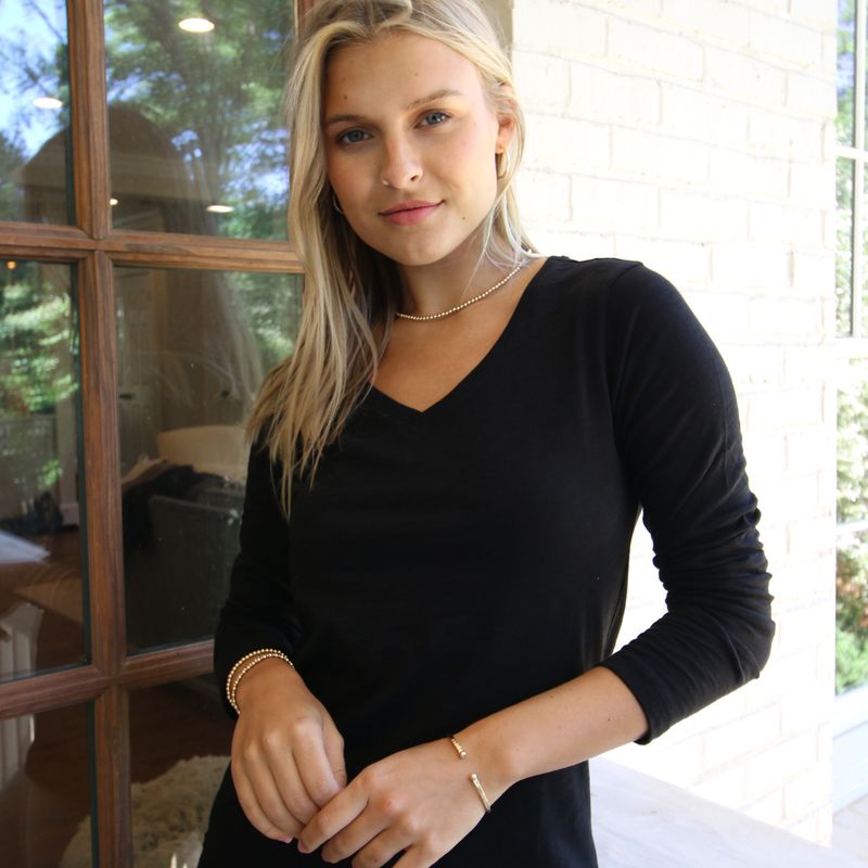 Jeans V Neck Long Sleeve