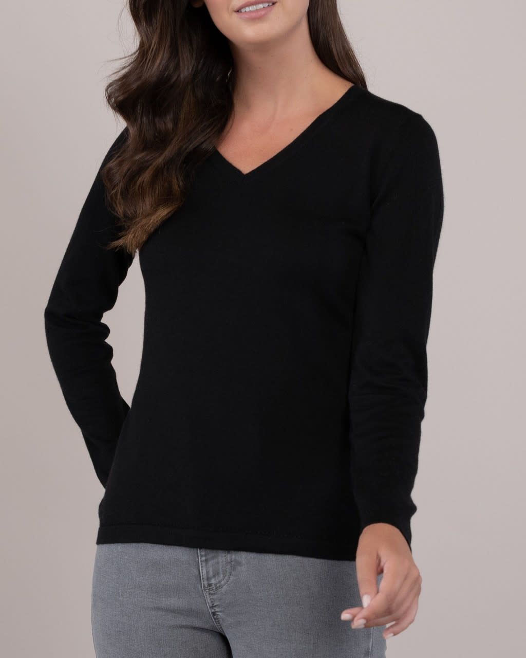 Cotton Cashmere Classic V Neck