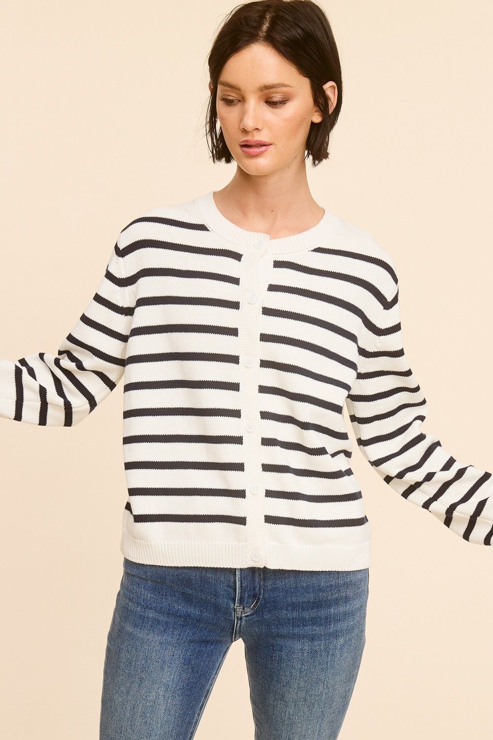 Stripe Sweater Jacket