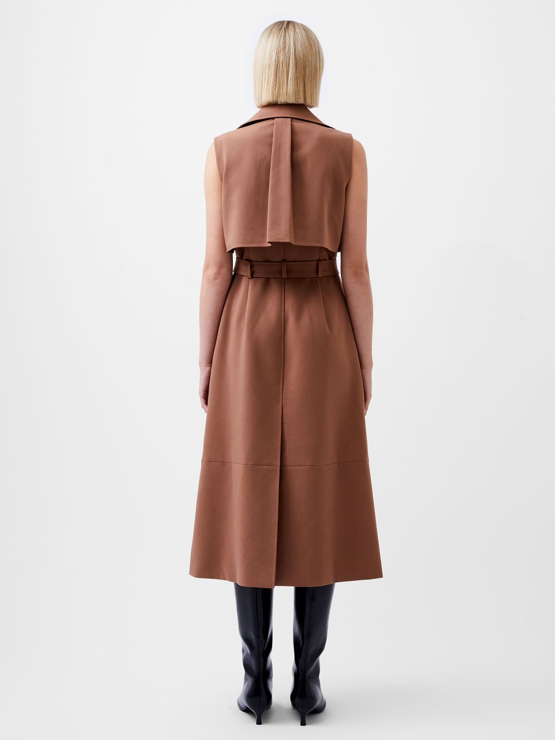 Azra Twill Sleeveless Trench Coat