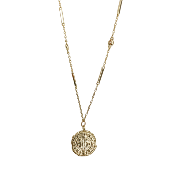 Rome St. Benedict Coin Necklace