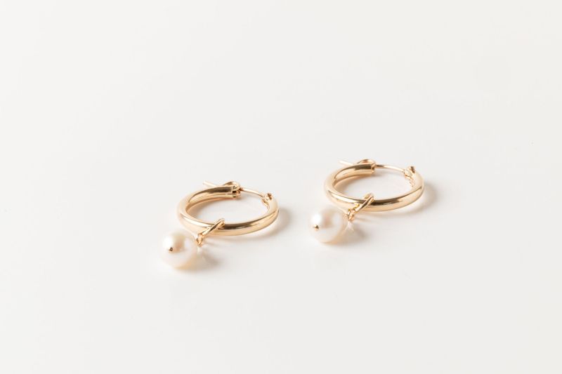 Diane Pearl Charm Hoops