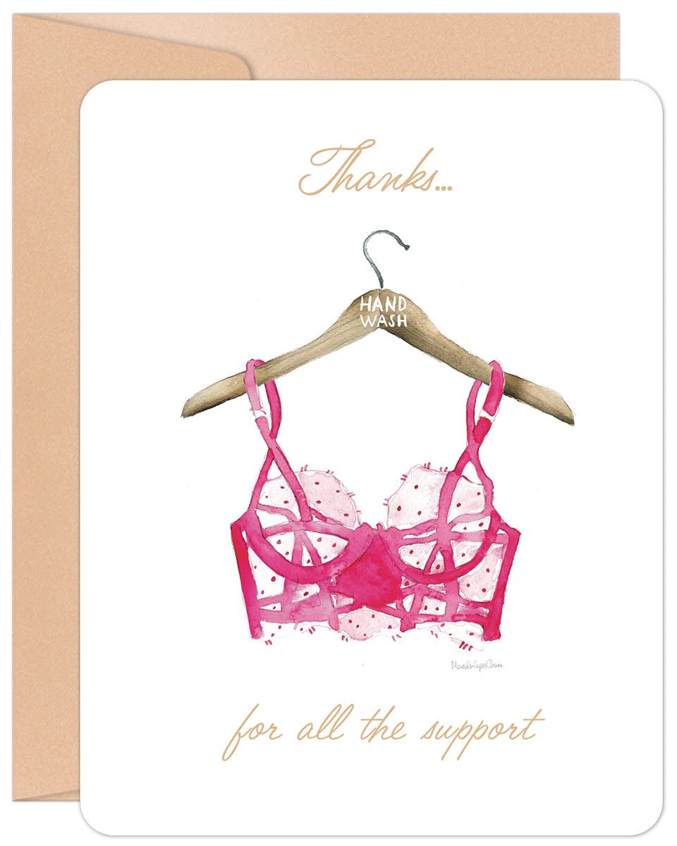Pink Lace Thanks Greeting Card