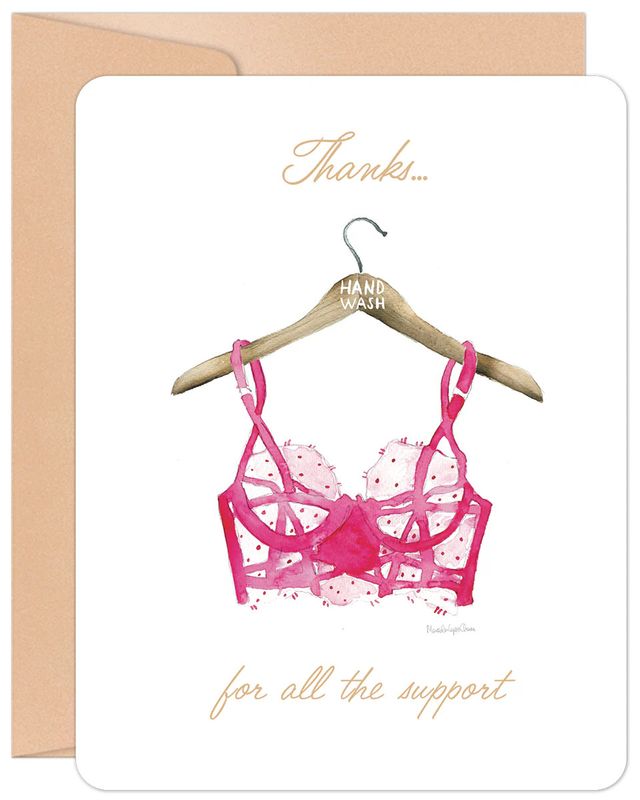 Pink Lace Thanks Greeting Card