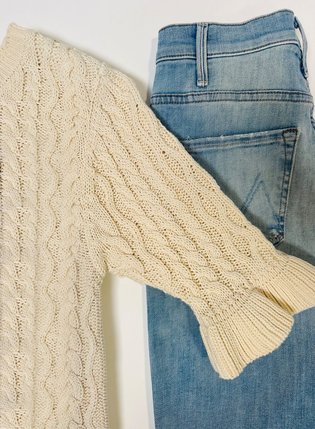 Ruffle Sleeve Crew Sweater