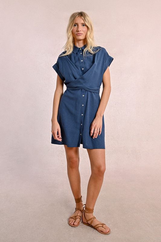 Mesh Sleeve Tie Back Dress main image 1