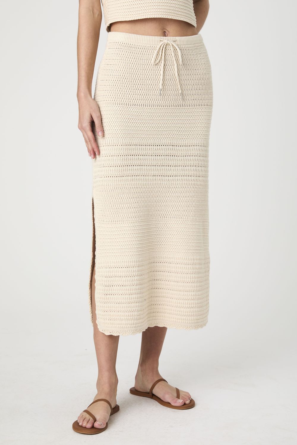 Nellis  Cotton Side Slit Skirt