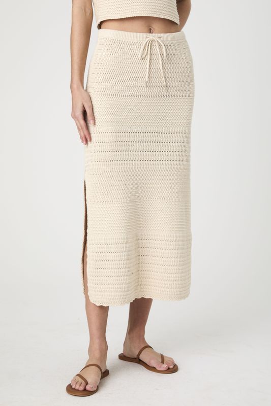 Nellis  Cotton Side Slit Skirt