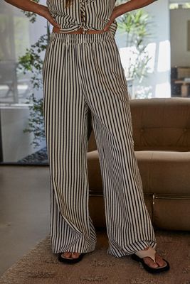 Lapis Striped Wide Leg Pant