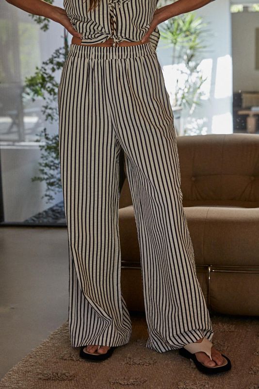 Lapis Striped Wide Leg Pant