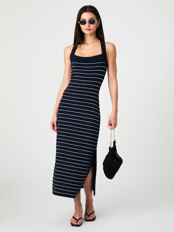Bodycon Halter Cross Back Midi Dress