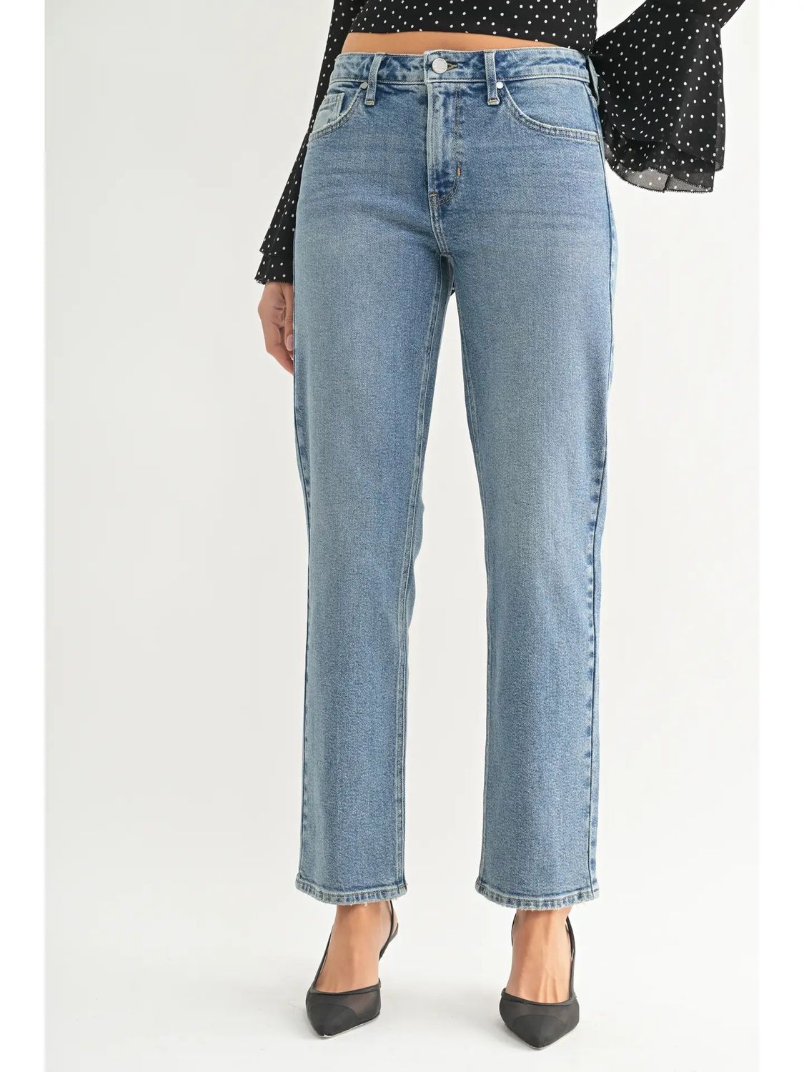 Clean Mid Rise Jeans