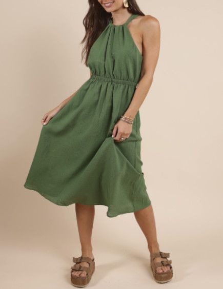 Good Day Back Detail Midi Dress