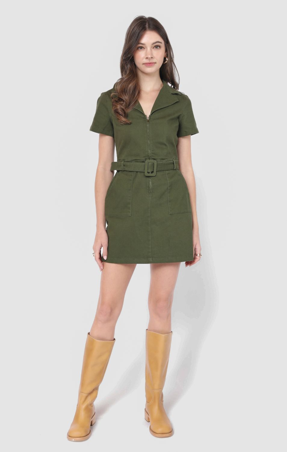 Clear Eyes Zip Up Midi Dress