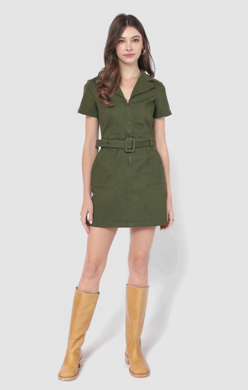 Clear Eyes Zip Up Midi Dress