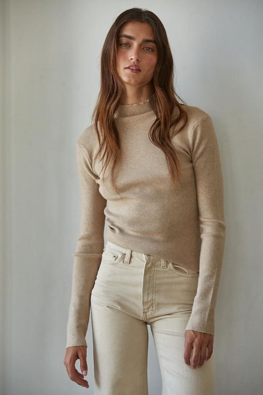 Liza Ribbed Mock