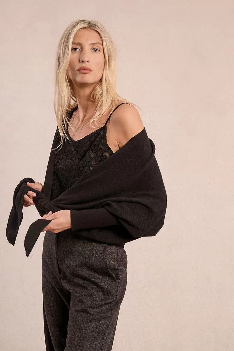 Ladies Knit Cardigan w/Tie