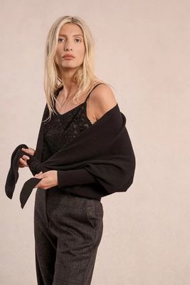 Ladies Knit Cardigan w/Tie