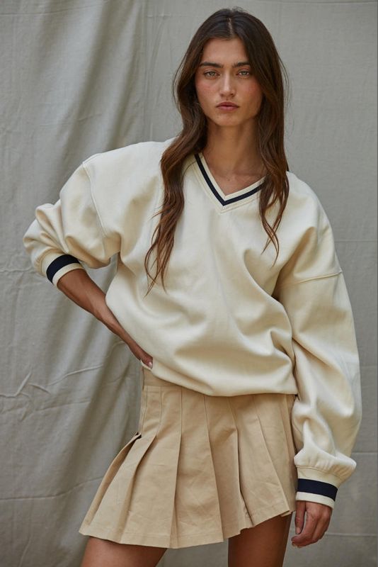 Stripe Hype Oversized Pullover