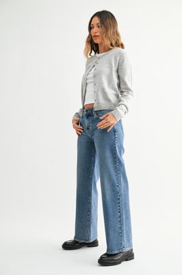 The Mid Rise Wide Leg Jeans
