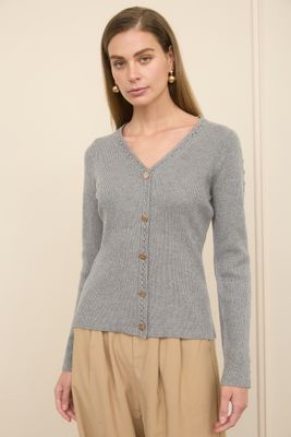 V-Neck Button Up Cardigan