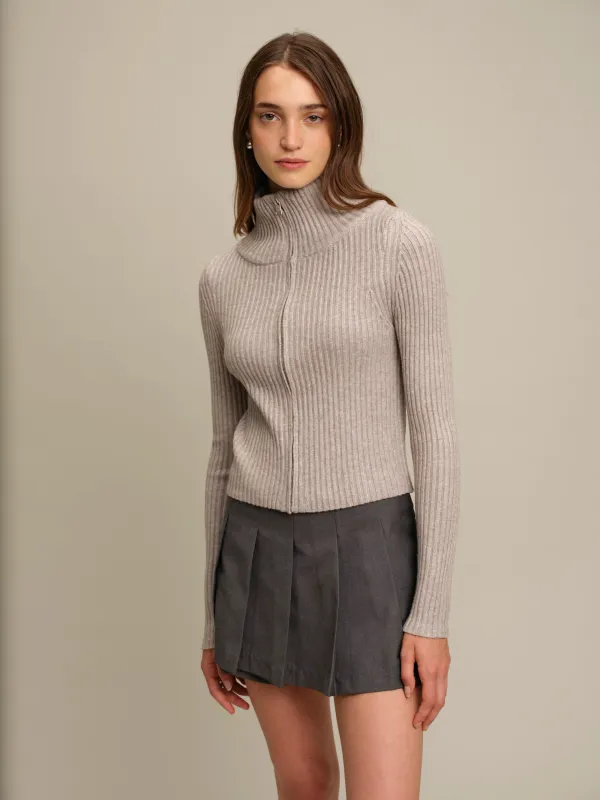 Matt Zip Up Cardigan