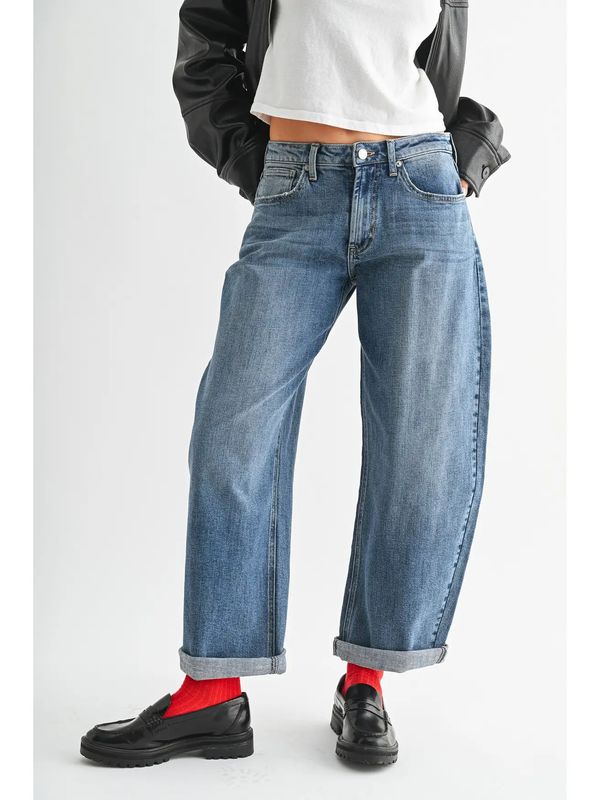 Slim Barrel Cuff Jeans
