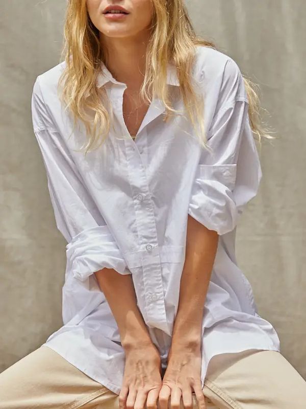 Woven Cotton Button Down