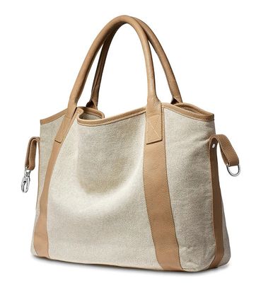 Michelle Linen + Leather Tote