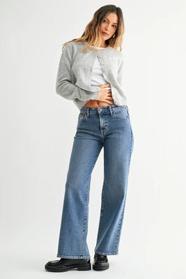 Mid Rise Wide Leg Jeans