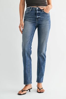 Mid Rise Stovepipe Straight Leg