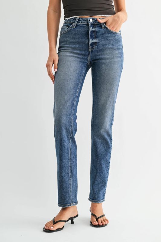 Mid Rise Stovepipe Straight Leg