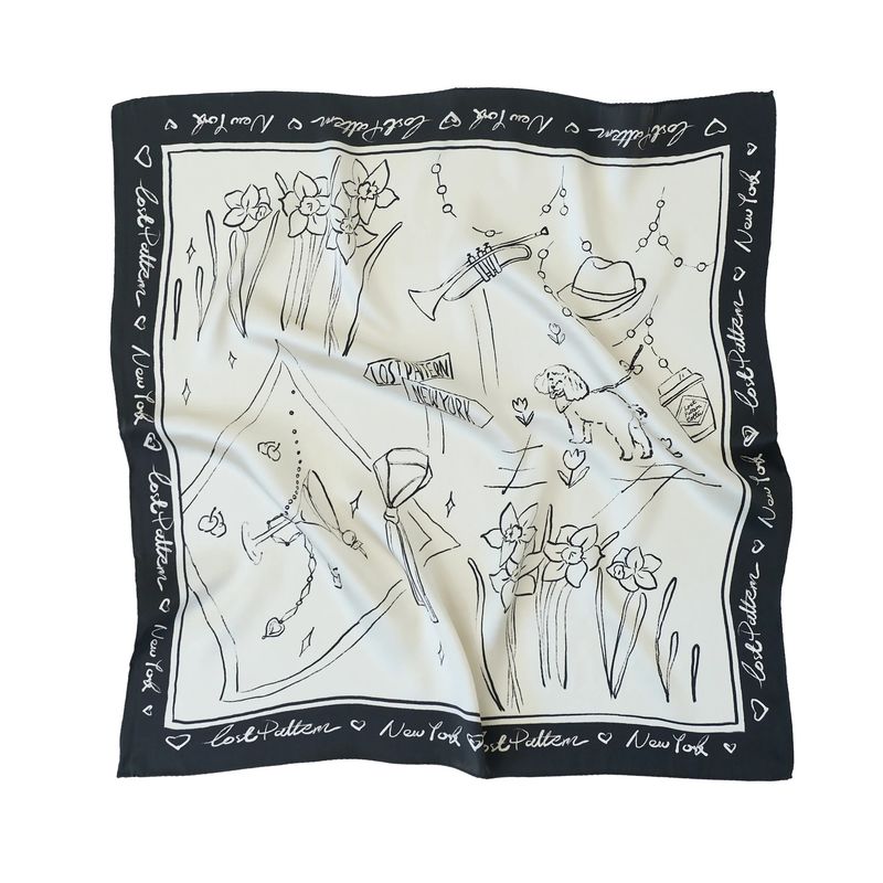 New York In Stitches Silk Scarf